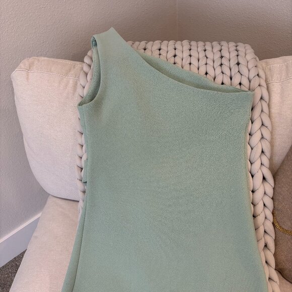 Petal & Pup Nadene One-Shoulder Midi Dress in Mint - Picture 9 of 14